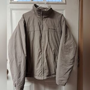 Vtg. Columbia Mens Large Fleece Lined Full Zip Winter Jacket. Tan